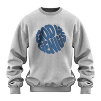 "GOD IS GENIUS" PULLOVER- GREY
