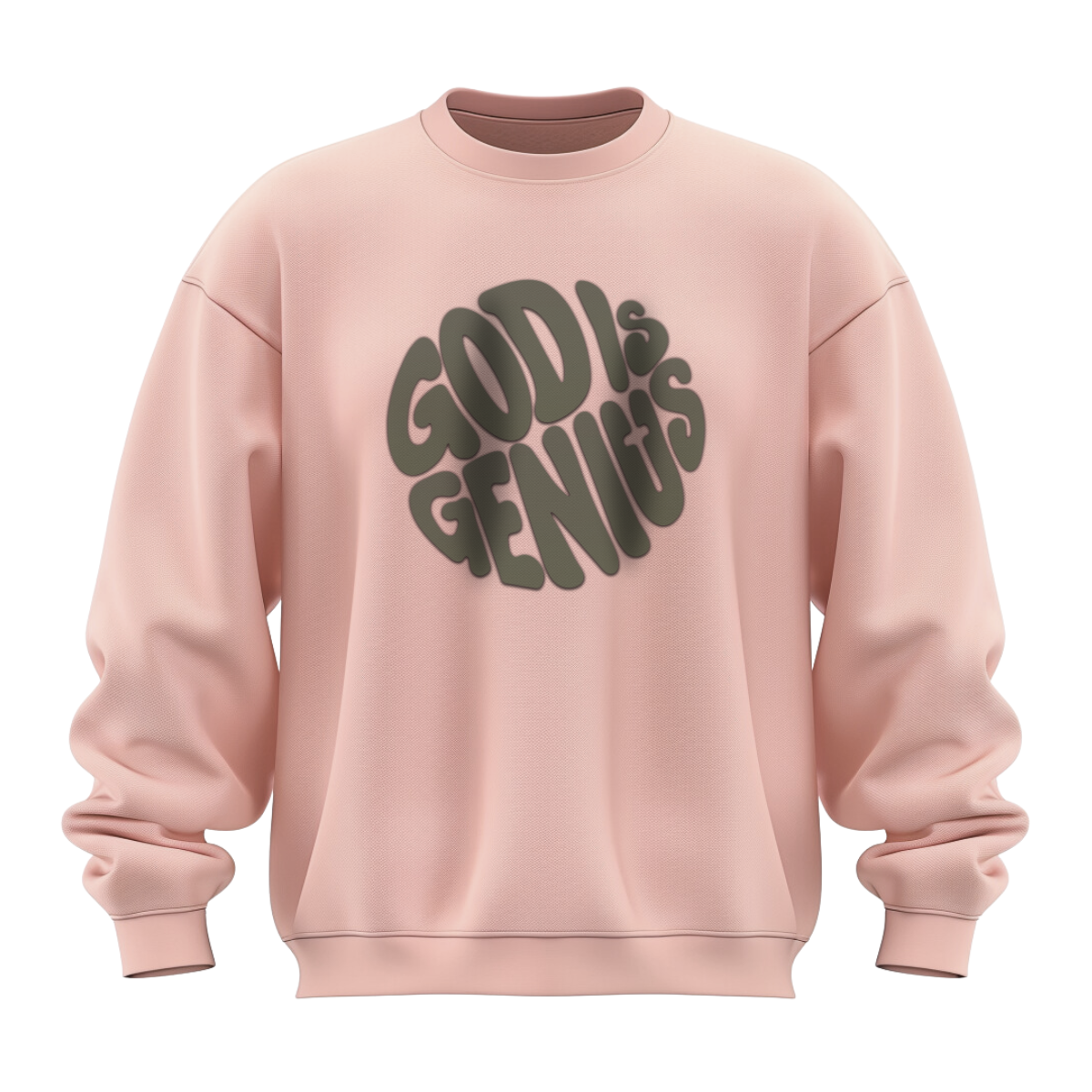 "GOD IS GENIUS" PULLOVER -PEACH